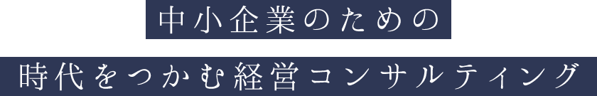 中小企業のための 時代をつかむ経営コンサルティング